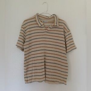 Zara Textured Knit Sweater with Tan and Black Accents